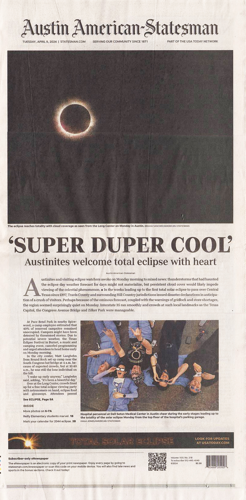 cover of Austin American-Statesman 4-9-2024